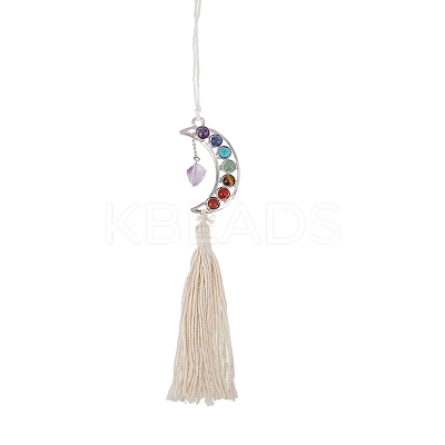 Alloy Moon Pendant Decoration HJEW-WH0043-22B-1