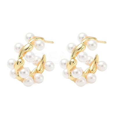 Brass Stud Earrings for Women EJEW-A168-21G-1