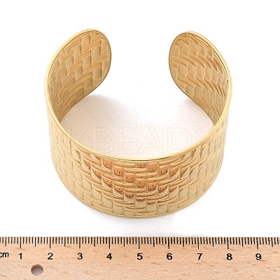 304 Stainless Steel Cuff Bangles for Women AJEW-P127-24G-1