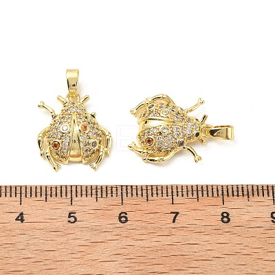 Brass Micro Pave Cubic Zirconia Pendants KK-G533-23G-1