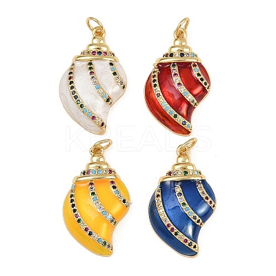 Brass Micro Pave Cubic Zirconia Pendants KK-L241-24G-1