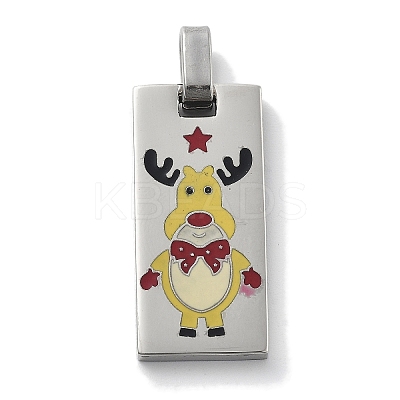 Christmas 304 Stainless Steel Enamel Pendants STAS-Z098-41P-1