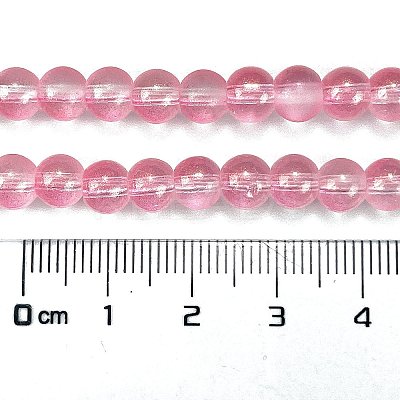 Frosted Transparent Glass Bead Strands GLAA-P065-6mm-03-1