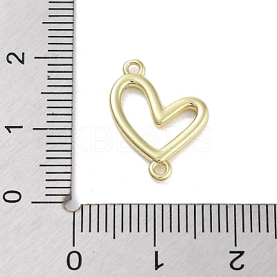Rack Plating Brass Love Heart Connector Charms KK-M293-47G-1