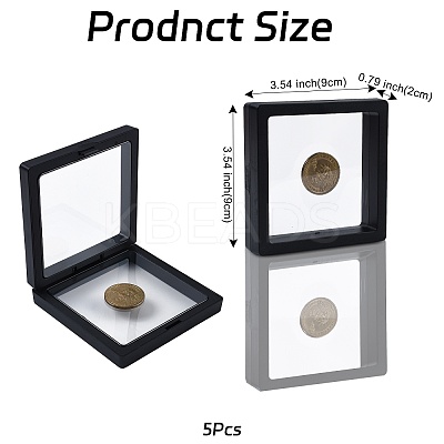 5Pcs Square Transparent PE Thin Film Suspension Jewelry Display Box CON-FS0001-19C-1