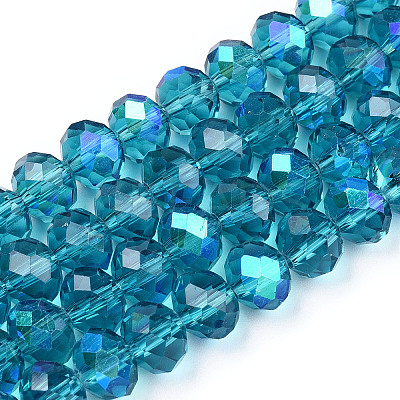 Electroplate Glass Beads Strands EGLA-A034-T8mm-L25-1