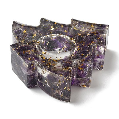 Natural Amethyst & Resin Candle Holder Molds DJEW-H012-03E-1