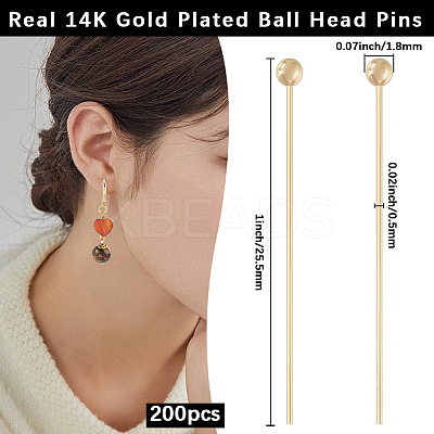 Brass Ball Head Pins KK-BBC0025-60C-1