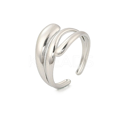 304 Stainless Steel Cuff Rings for Women RJEW-G338-21P-1