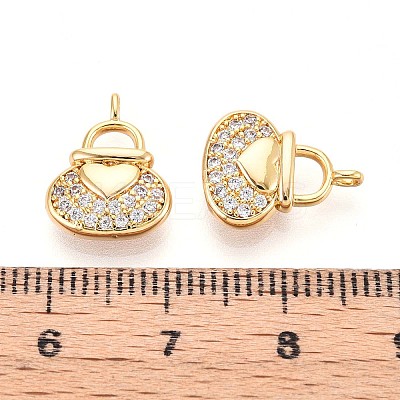 Brass Micro Pave Cubic Zirconia Charms KK-N263-83G-1