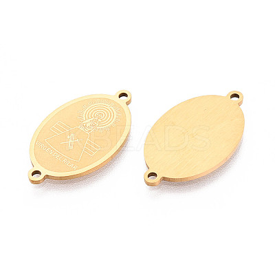 Religion 201 Stainless Steel Oval with Virgin Links Connector Charms STAS-T073-53B-G-1