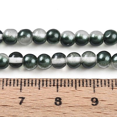 Baking Paint Transparent Glass Beads Strands DGLA-N011-4mm-07-1
