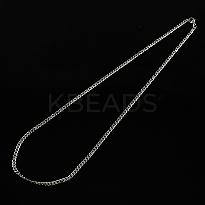 Tarnish Resistant 304 Stainless Steel Curb Chain Necklaces LS-STAS-S029-04-1