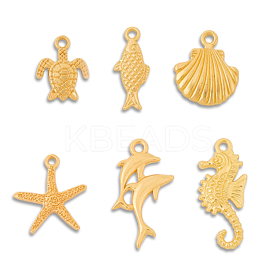60Pcs 6 Styles Ocean Theme Alloy Pendant Sets FIND-SC0016-91-1