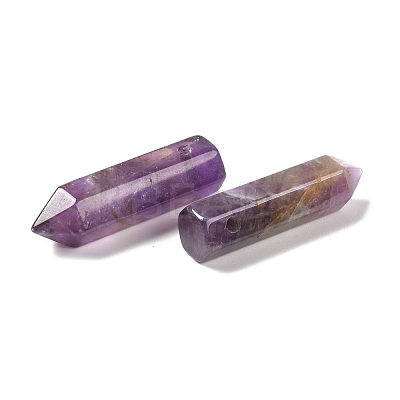 Natural Amethyst Pointed Pendants G-D460-01O-1