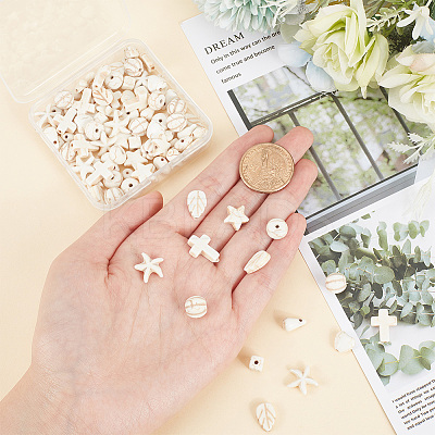 100Pcs 10 Styles Synthetic Howlite Beads G-GO0001-20-1