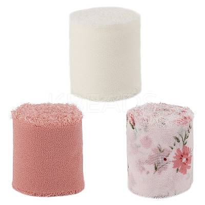 3 Rolls 3 Styles Polyester Printed Ribbons OCOR-TA0001-54-1