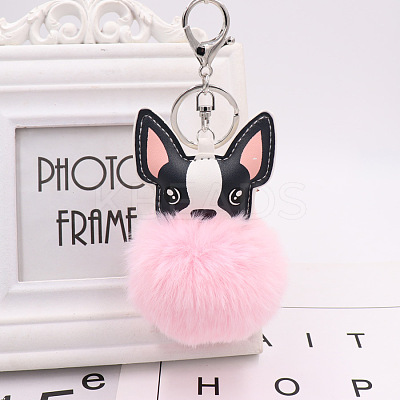 Imitation Rabbit Fur Furry Pom-Pom Keychain for Women PW-WG97950-05-1
