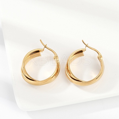 201 Stainless Steel Hoop Earrings EJEW-Q026-20G-1