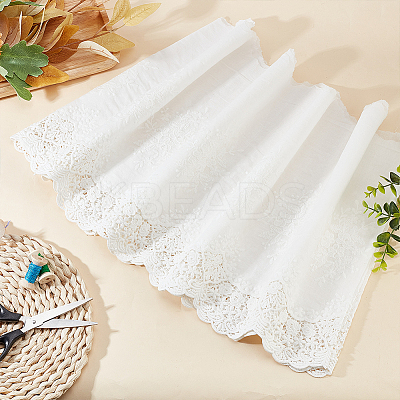 3 Yards Cotton Embroidered Wavy Edge Flower Lace Fabric OCOR-FH0001-19-1