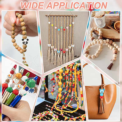 120pcs 12 Styles Natural Wooden European Beads WOOD-NB0002-78-1