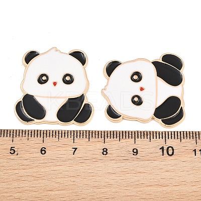 Panda Alloy Enamel Cabochons AL-CBA1A6F-06KCG-E-1