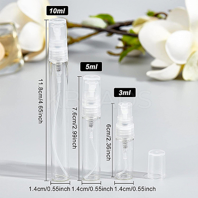 30Pcs 3ml 5ml 10ml Glass Spray Bottle with PP Plastic Lid MRMJ-BC0002-75-1