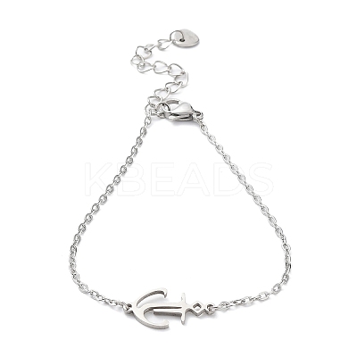 Tarnish Resistant 201 Stainless Steel Link Bracelets with Cable Chains LS-BJEW-P297-01P-B-1