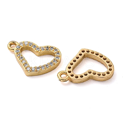 Rack Plating Brass Micro Pave Clear Cubic Zirconia Charms KK-Z045-14G-1