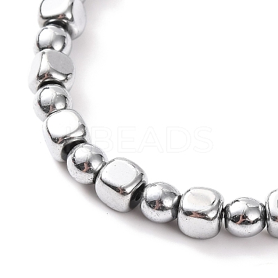 Round & Cube Synthetic Non-magnetic Hematite Beaded Necklaces NJEW-Q341-07-1