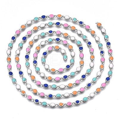 Brass Enamel Chains CHC-T012-22P-1