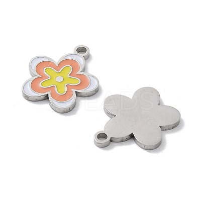 304 Stainless Steel Enamel Pendants STAS-P339-16P-02-1