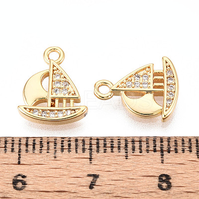 Brass Micro Pave Cubic Zirconia Charms KK-N263-111G-1