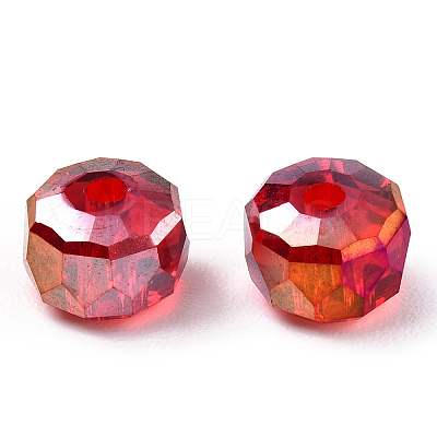 Transparent Electroplate Glass Beads Strands EGLA-YWC0001-6mm-02-1