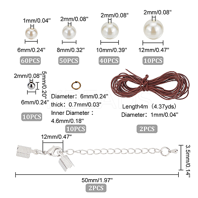 DIY Imitation Pearl Bracelet Necklace Making Kit DIY-PH0009-65-1