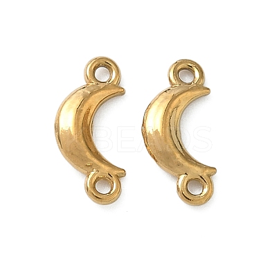 304 Stainless Steel Crescent Moon Links Connector Charms STAS-D211-02G-1