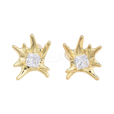 Cubic Zirconia Flower Stud Earrings EJEW-N011-73-1