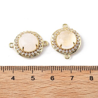 Natural Quartz Crystal Rock Crystal Faceted Connector Charms G-H323-03G-13-1