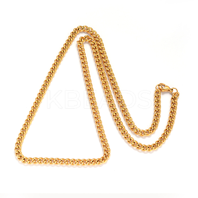 201 Stainless Steel Twisted Chain Curb Chain Necklaces NJEW-L416-06-1