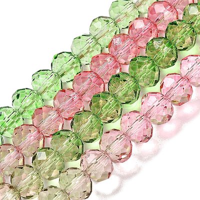 Transparent Painted Glass Beads Strands X1-DGLA-A034-T6mm-A18-1
