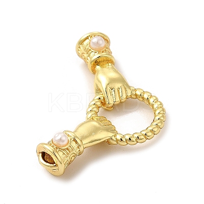 Rack Plating Brass with White Plastic Connector Charms KK-G459-03G-1
