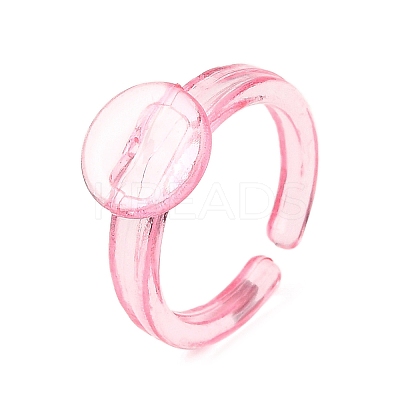 Children's Transparent Plastic Open Cuff Ring Components KY-C022-01A-1