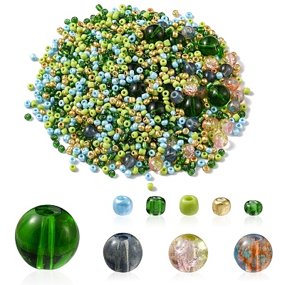 DIY Glass Beads Jewelry Making Finding Kit DIY-FS0004-31-1