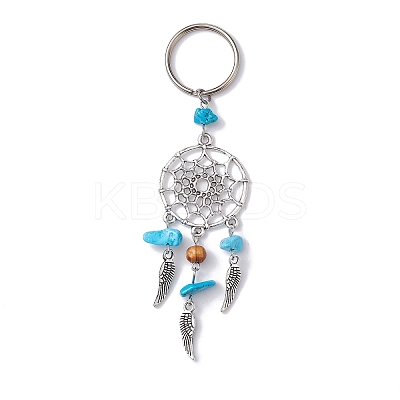 Woven Web/Net with Wing Alloy Pendant Keychain KEYC-JKC00587-02-1