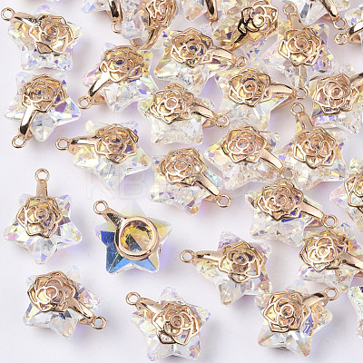 Electroplate Glass Pendants X-EGLA-N005-003A-1
