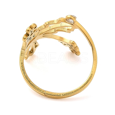 304 Stainless Steel with Cubic Zirconia Adjustable Rings RJEW-K245-48C-G-1