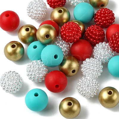 DIY Round Silicone & Acrylic & Berry Beads Making Findings Kits DIY-FS0006-26C-1