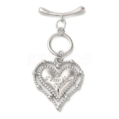 Brass Micro Pave Clear Cubic Zirconia Toggle Clasps KK-N254-80P-1