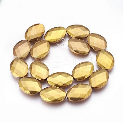 Electroplated Non-magnetic Synthetic Hematite Beads Strands G-P392-V06-1