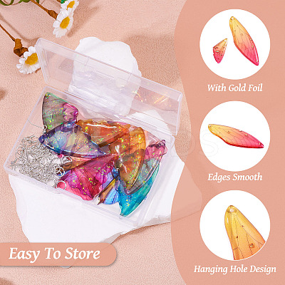 20Pcs 10 Styles Transparent Resin Big Pendants RESI-TA0003-25D-1